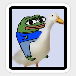 meme pepe and duck Sticker